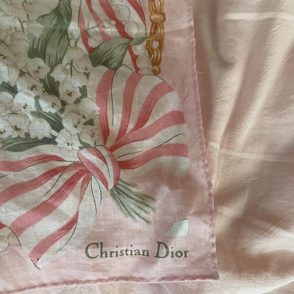 Pink vintage Dior cotton scarf